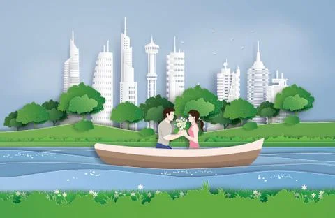Couples cruise in the pool. Stock Illustration