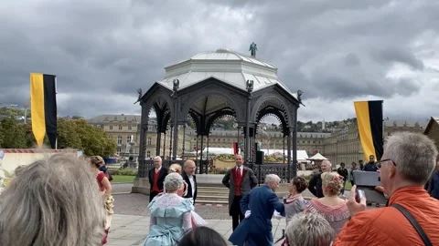 Couples Dancing to Traditional Ballroom type music in Stuttgart, Germany Stock Footage 328566168