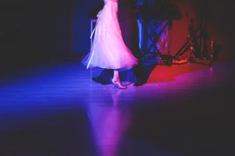 Couples dancing traditional latin argentinian dance milonga in the ballroom.. Stock Photos