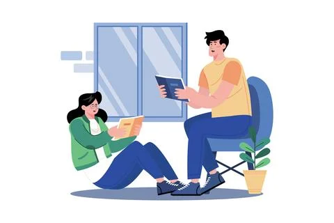 Couple's Day of Enjoyable Activities Stock Illustration