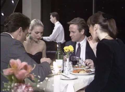 Couples at Dinner Party (1989) Stock Footage 152767005