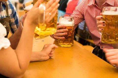 Couples having fun at the Oktoberfest Stock Photos