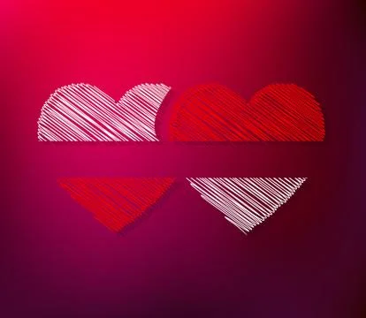 Couples of hearts Stock Illustration