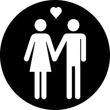 Couples holding hands icon. Stock Illustration