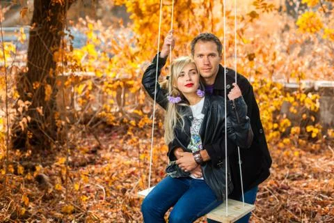 Couple's hugs Stock Photos