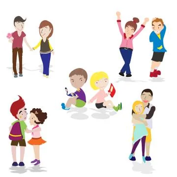 Couples in love Stock Illustration