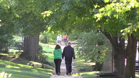 Couples morning walk Stock Footage 30368042