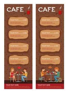 Couples of people in cafe. Vector Illustration with friends men and women Ilustração Stock