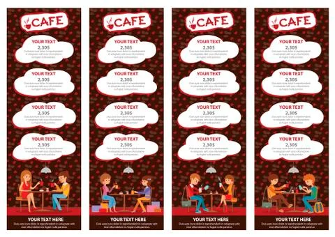 Couples of people in cafe. Vector Illustration with friends men and women s.. Ilustração Stock