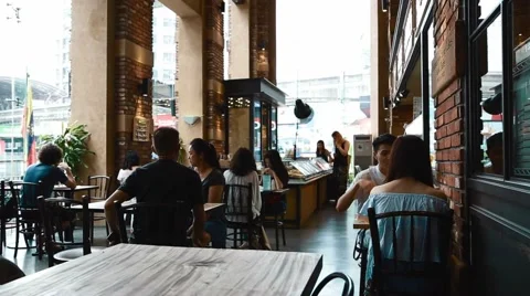 Couples at a restaurant Stock Footage 65829480