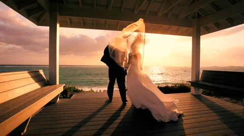 Couples Romantic Island Wedding Stock Footage 3097320