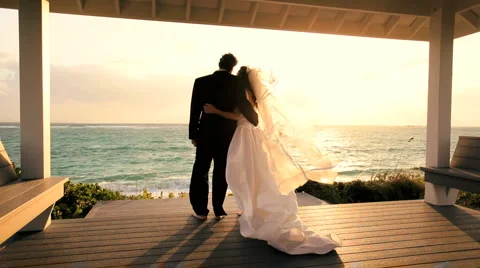 Couples Romantic Island Wedding Stock Footage