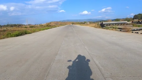 Couples sillhoute on a scooty Stock Footage 123995572