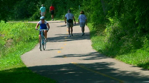 Couples walking in park Stock-Footage 776186