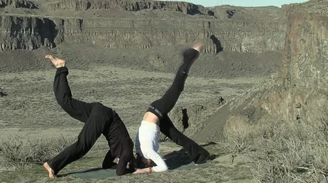 Couples Yoga Video stock 980792
