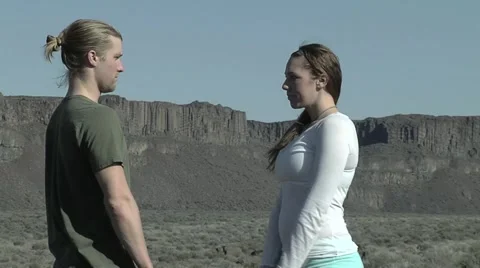 Couples Yoga Video stock 980817