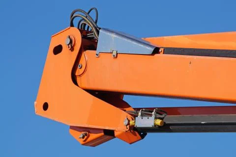 Coupling element tubes in the hydraulic system of the tractor.  pressure pipes Stock Photos