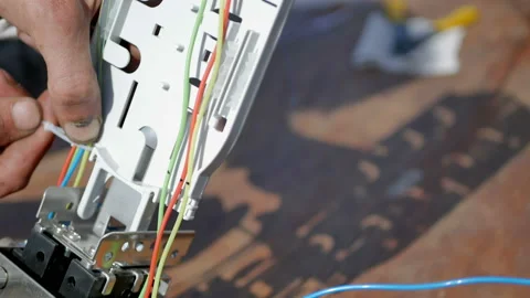 Coupling fiber optic cable Stock Footage 86024494