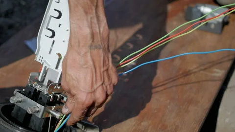 Coupling fiber optic cable Stock Footage 86091486