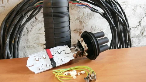 Coupling fiber optic cable Stock Footage 88673923