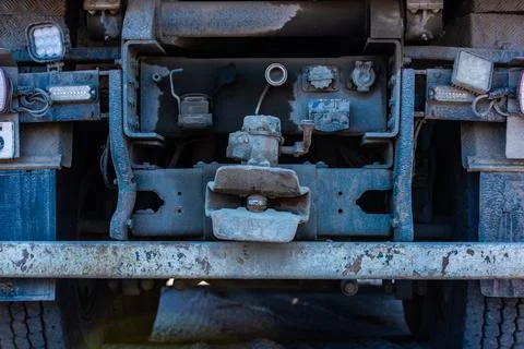Coupling pin on a lorry. Stock Photos