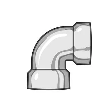 Coupling pipe elbow cartoon vector illustration Stock Illustration