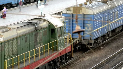 Coupling Railcars Stock Footage 40220782