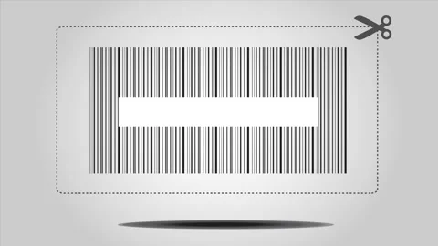 Coupon with Bar code numbers and Scissors on isolated background Stock Footage 163798218
