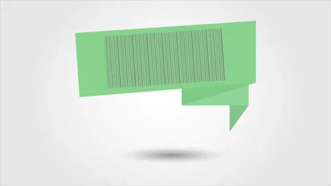 Coupon with bar codes or voucher code with scissors on green background Stock Footage 163795934