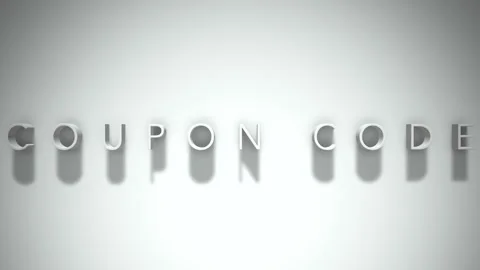 Coupon code 3D title animation with shadows on a white background Stock Footage 297671350