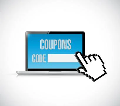 Coupon code and cursor computer 스톡 일러스트