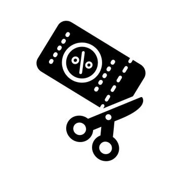 Coupon, code, discount icon. Black vector graphics. Stock-Illustration