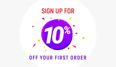 Coupon code discount sign up advertising offer. Discount promotion tag flyer 10 Illustrazione stock