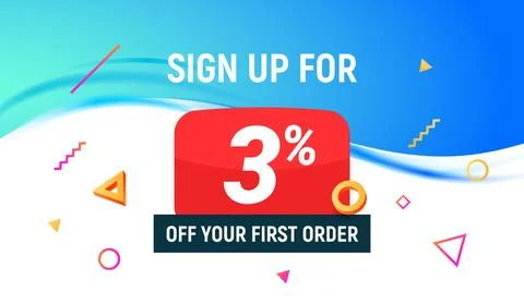 Coupon code discount sign up advertising offer. Discount promotion tag flyer 3 Stock Illustration