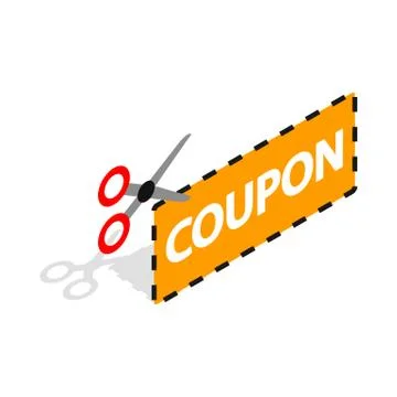 Coupon code icon, isometric 3d style Stock Illustration