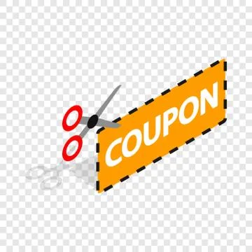 Coupon code isometric icon 스톡 일러스트