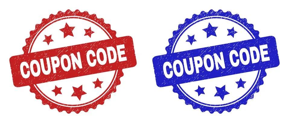 COUPON CODE Rosette Stamp Seals Using Corroded Texture Illustrazione stock
