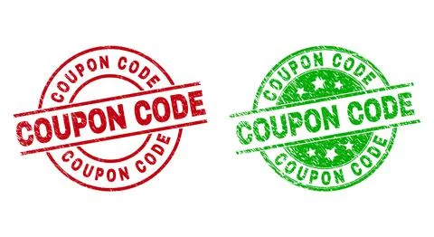COUPON CODE Round Watermarks Using Unclean Style Illustrazione stock