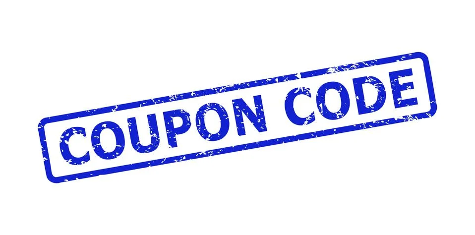 COUPON CODE Stamp with Distress Surface and Rounded Rectangle Frame 스톡 일러스트