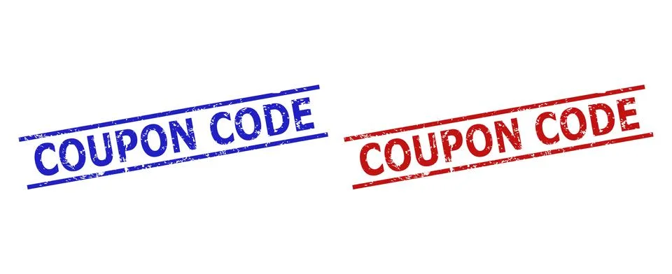 COUPON CODE Stamps with Scratched Style and Parallel Lines Stockillustratie