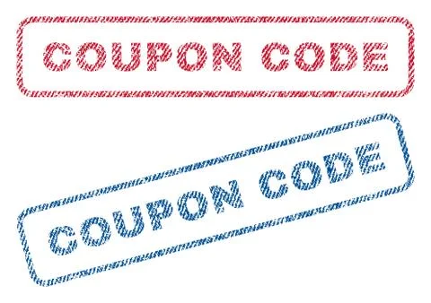 Coupon Code Text Textile Seal Stamp Watermarks Illustrazione stock
