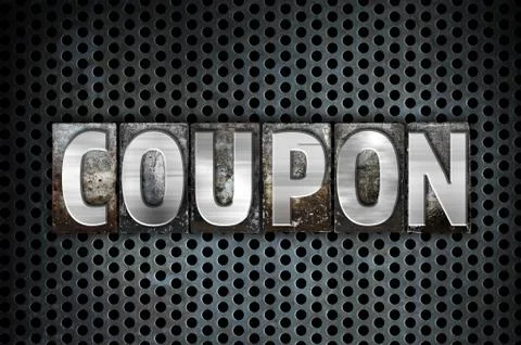 Coupon Concept Metal Letterpress Type Illustrazione stock