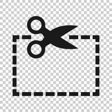 Coupon cut lines icon in flat style. Scissors snip sign vector illustration o Stock Illustration