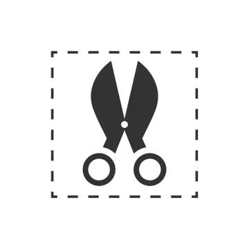 Coupon cutting icon flat Stock Illustration