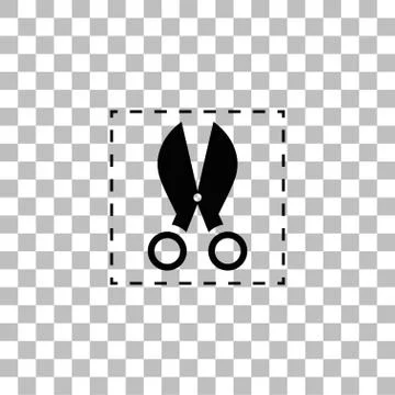 Coupon cutting icon flat Stock Illustration