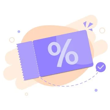 Coupon discount flat design vector template. Gift Voucher. Vector Illustrazione stock