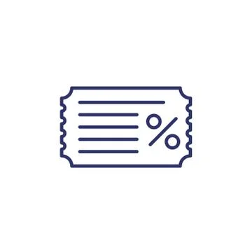 Coupon, discount icon, line vector Illustrazione stock