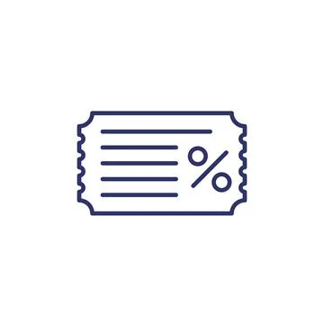 Coupon, discount icon, line vector Stock Illustration