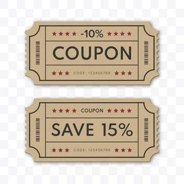 Coupon Discount. Vector Gift Voucher. Stock Illustration