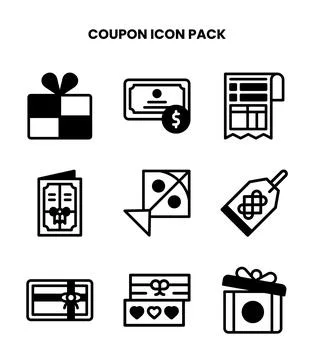 Coupon DuoTone Bundle Icons Pack 스톡 일러스트